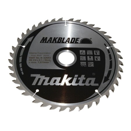 Wood cutting disc MAKITA 216x30x2.1mm 40T 10° - Makita Accessories