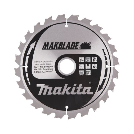 Wood cutting disc MAKITA 216x30x2.3mm 24T 5° - Makita Accessories