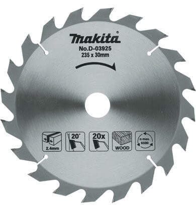 Wood cutting disc MAKITA 235x30/25x2.4mm 20T - Makita Accessories
