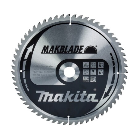 Wood cutting disc MAKITA 305x2.3x30mm 5° 60T - Makita Accessories