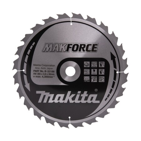 Wood cutting disc MAKITA 5143R 355x30x3mm 24T 20° - Makita Accessories