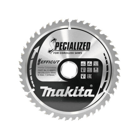 Wood cutting disc MAKITA Efficut 216x30x1.5mm 60T 10° - Makita Accessories