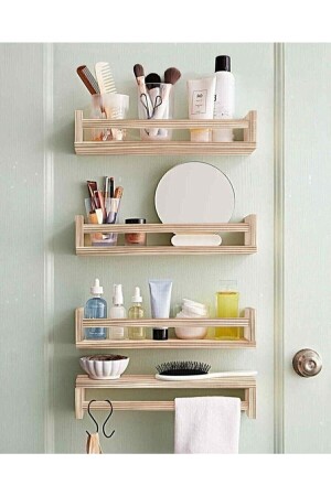 Wooden 4-Piece Upside Down Model Bathroom Shelf Upside Down 45ı FD1700 - FD CONCEPT