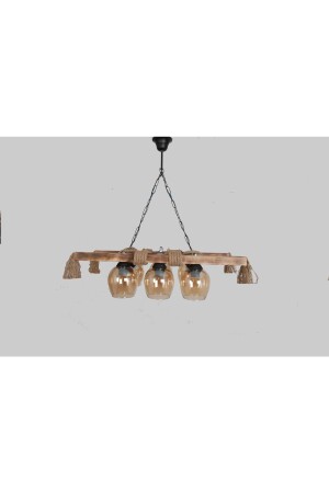 Wooden 6-Piece Glass Rustic Chandelier MT601-1 - MTSANAL