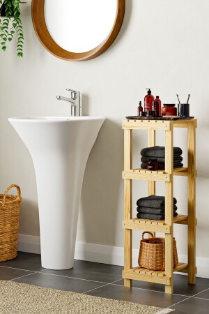 Wooden Bathroom Organizer Solid Bathroom Kitchen Shelf Towel Holder Mob103102 hd617 - webotto 8