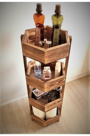 Wooden Bathroom Shelf Bathroom Organizer Towel Holder Multi-Purpose Shelf Kitchen Shelf Organizer Shelf Wooden Crisper Honeycomb Shelf - Wooden City