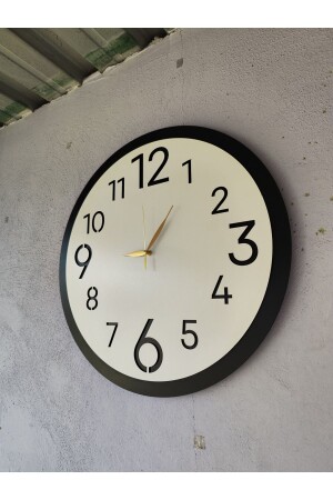 Wooden Black White Color Simple Numbered Gift Silent Wall Clock 50cm - Aa Shop