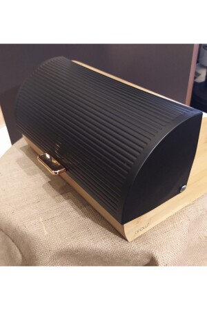 Wooden Bread Storage Cabinet with Metal Cover - Arow