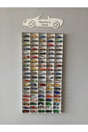 Wooden Car Rack 100 Pcs Vertical White Color (Suitable For Hotwheels And Matcbox Cars) 170702 - CrDesign