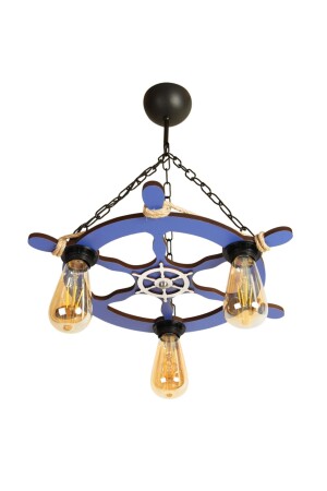 Wooden Chandelier Helm Themed 3 Piece - M253 Color - Morvizyon
