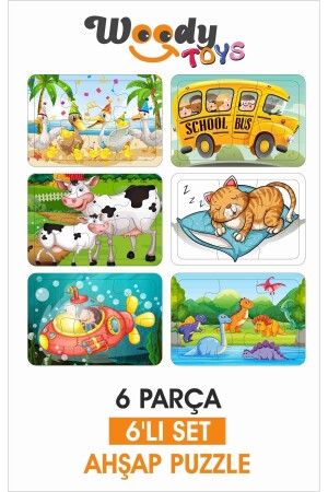 Wooden Children's Puzzle Jigsaw 6 Piece 6 Piece Set-2 Puzzle022 - woody toys
