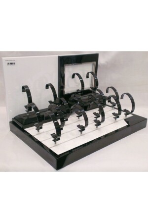 Wooden Clock Display Medium Size Black White - Standmarket