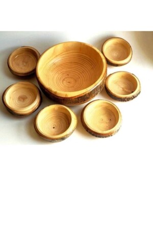Wooden Cookie Set -shelled Natural Wood Cookie Set -natural Woodcookie Set SHM. CRM. COOKIES - İskilip oymacılık