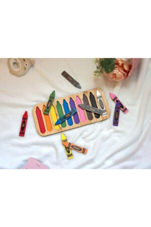 Wooden Crayon English Color Matching Game Puzzle ankbtpst - Ankebut