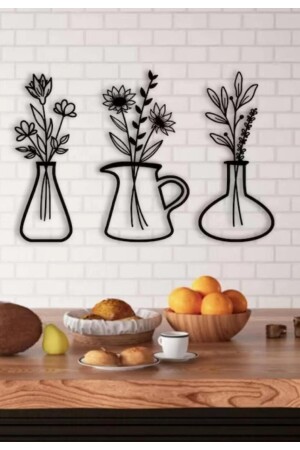 Wooden Decorative Wall Ornaments for Home Office Kitchen 3-Piece VAZOO - 10Kdekor