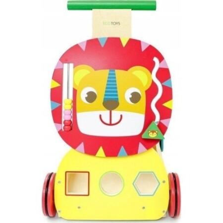 Wooden Ecotoys pusher - Lion - Eco Toys