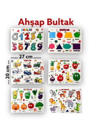 Wooden Educational Tutorial Puzzle Bultak 6 Different Product Set - Kiri