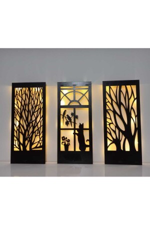 WOODEN FAIRY LED LIGHT TABLE OF 3 - Baaç