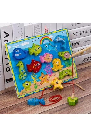 Wooden Fishing Game, Magnet, String, 123 Strings 868914456782 - WoodyLife