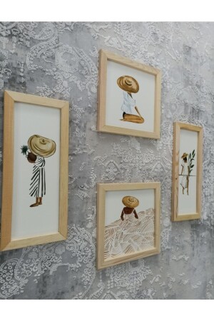 Wooden Framed Bohemian Set of 4 - Woodhomeworks