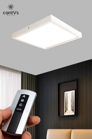 Wooden Framed LED 60x60cm Remote Control On-Off Panel Chandelier 6500k White Light kmdsnkare - Aquaform