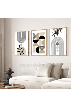 Wooden Framed Painting Set Midday Beige - Dekorsiahome