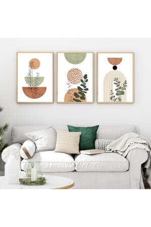 Wooden Framed Painting Set Terracotta - Dekorsiahome