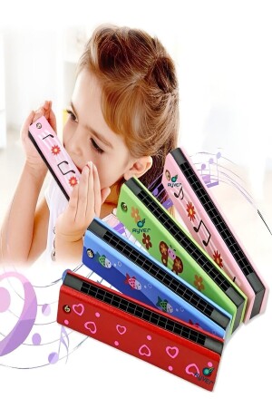 Wooden Harmonica Breathing Exercise Children's Musical Instrument Toy Harmonica - Hyd