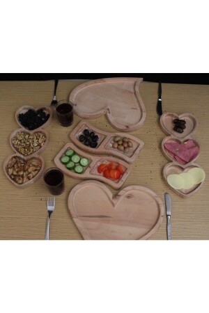 Wooden Heart Breakfast, Presentation, Treat Set (6 PIECES) 01KYN0032 - TBT