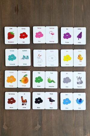 Wooden Intelligence Cards Matching Game Wooden Puzzle Toy (colors) - Metafortoys