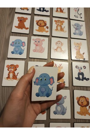 Wooden Intelligence Cards Matching Game Wooden PuzzleToy (Cute Animals) - Sipylum