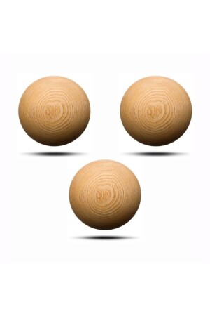 Wooden Jar Lid 3 Pieces 8 Cm Ball Lid Jar Lid Carafe Lid Multi-Purpose Wooden Globe Ball 159801 - Demirhan Home