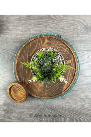 Wooden Large Size Presentation Plate - - Step And Maker