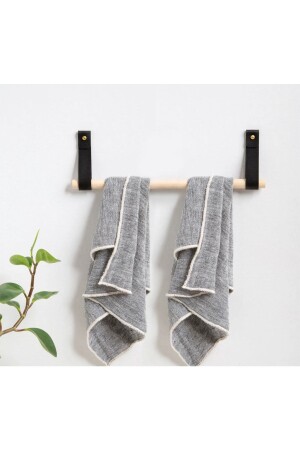 Wooden Leather Kitchen Bathroom Towel Roll Holder And Stretch Film Hanger Under Shelf Paper Towel Napkin Hanger Leather Towel Holder - Bundera