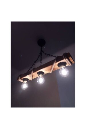 Wooden Lighting Wooden Decorative Pendant Lamp Rope Wooden Chandelier Free Shipping ALS08 - AHŞAP ATÖLYE