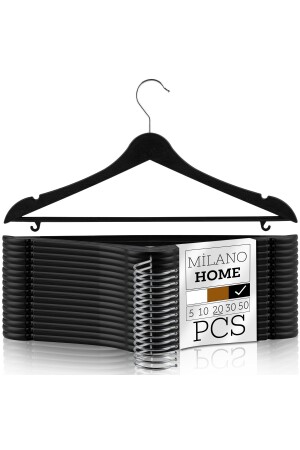 Wooden Look Plastic Black Clothes Clothes Hanger Hanger Shirt Hanger Trouser Hanger 20pcs - Milano Home