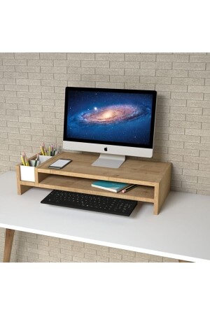 Wooden Monitor Riser and Organizer Decorative Laptop Stand BAGAX221 - Genel Markalar