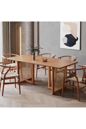 Wooden Natural Hazelnut Dining Table - Moldhome