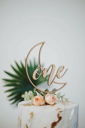 Wooden One Written Cake Decoration - Cake Topper - İmpivo