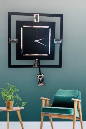 Wooden Pendulum Clock, Pendulum Plexiglass Clock, Wall Clock, Wall Clock, Clock, Wooden Clock Hourglass1 - Genel Markalar