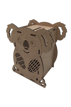 Wooden Piggy Bank Koala Raw Wood Paintable Width:8-4 Height:13-4 Depth:11. 6 - Elif Lazer Kesim Ve Hediyelik