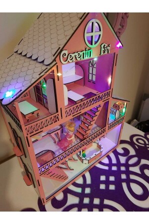 Wooden Playhouse Illuminated Playhouse Baby Playhouse Children's Playhouse ev001 - Vuslat Hediyelik