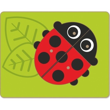 Wooden Puzzle with Knobs - Ladybug - Nowaszkola
