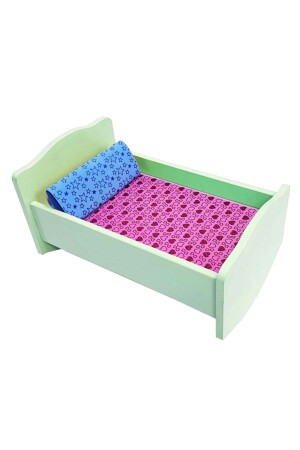 Wooden Rocking Cradle Girls Educational Toy Montessori Material Water Green 8697144533729 - WoodyLife