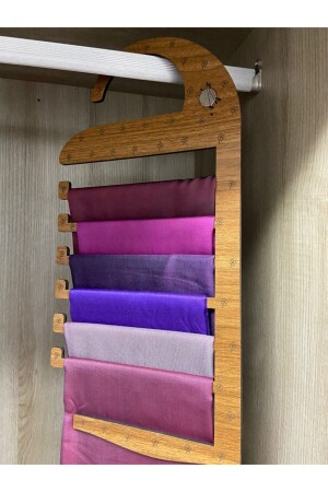 Wooden Scarf Hanger with Magnet - Shawl Trousers Tie Clothes Hanger Closet Organizer - Ankebut
