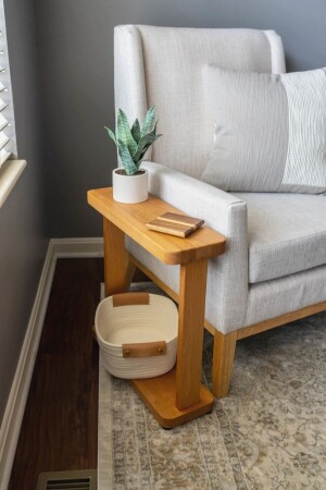 Wooden Side Table, 2 Tier Solid Coffee Table Pnr200 TYC00704709146 - WOODENSA