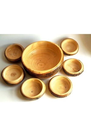 Wooden Snack Bowl - Shelled Natural Wooden Snack Set ÇRZTKM - Genel Markalar