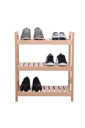 Wooden Solid Decorative Design 3-Piece Shoe Rack ösgöjm - ATS Dekor