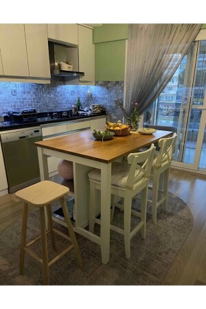 Wooden Square Bar Stool Chair 731 - Geppetto Home