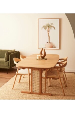 Wooden Sylas dining table with hazelnut - Moldhome